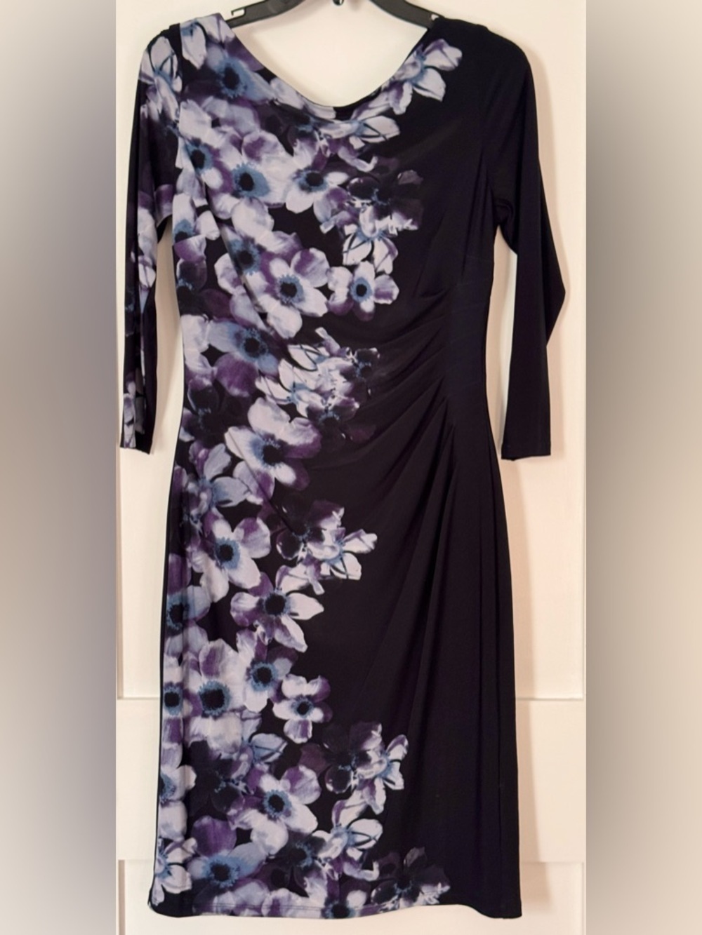 Ralph Lauren Black Dress with Purple & White Floral Print